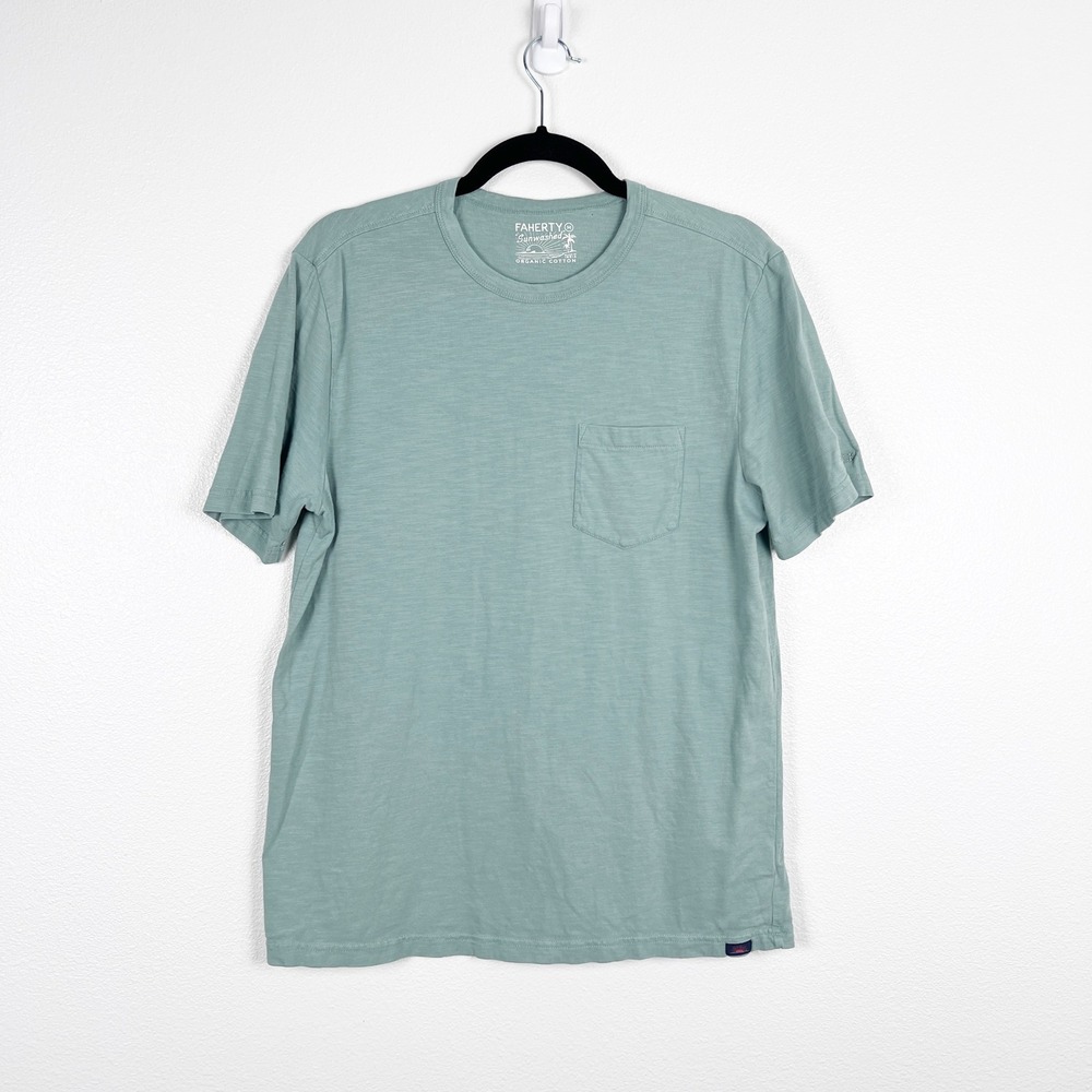Faherty‎ Men's Sunwashed Short Sleeve Tee Shirt Green Sz S
